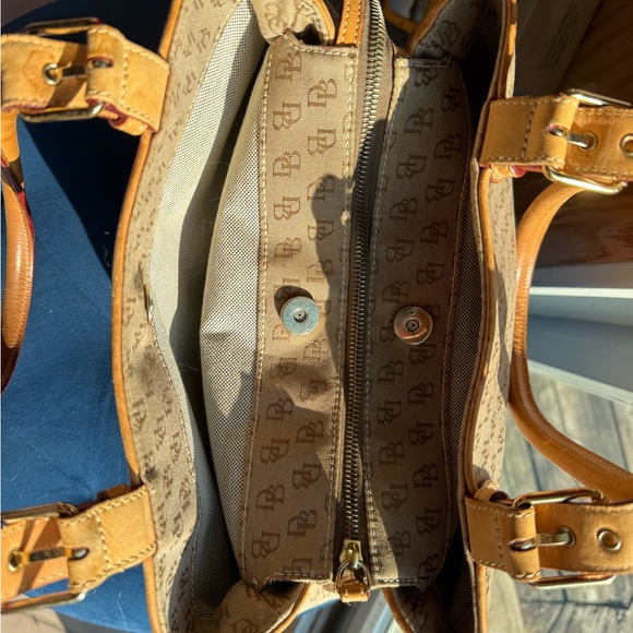 Dooney & Bourke Signature Monogram DB Leather Shoulder Bag - Picture 7 of 12